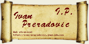 Ivan Preradović vizit kartica